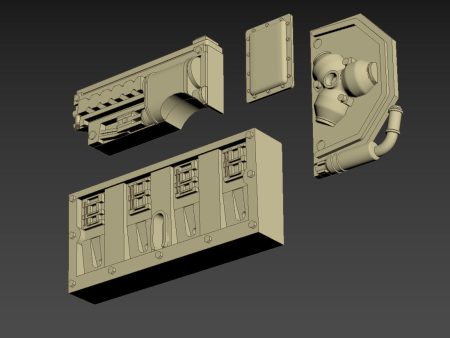 Greeblie Set for Studio Scale Y-Wing - Back Section - Port Parts Sale