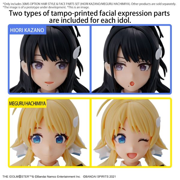 Bandai 30 Minutes Sisters THE iDOLMASTER Shiny Color Option Hair Style & Face Parts Set Hiori Kazano Meguru Hachimiya Model Kit Online Sale