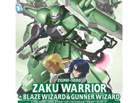 Bandai 1 100 ZGMF-1000 Zaku Warrior + Blaze Wizard & Gunner Wizard Model Kit on Sale